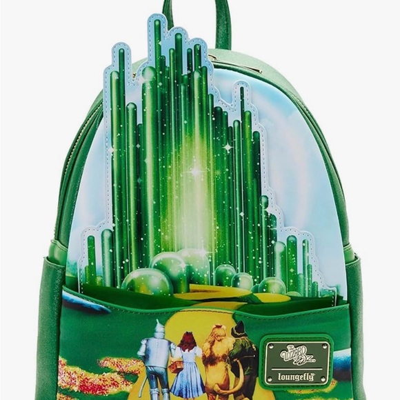 NEW Loungefly The Wizard of Oz Emerald City Glow-in-the-Dark Green Backpack - Picture 2 of 6